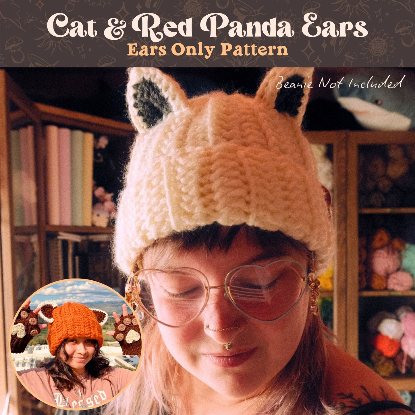 6-in-1 Animal Ear Beanie Crochet Pattern Bundle