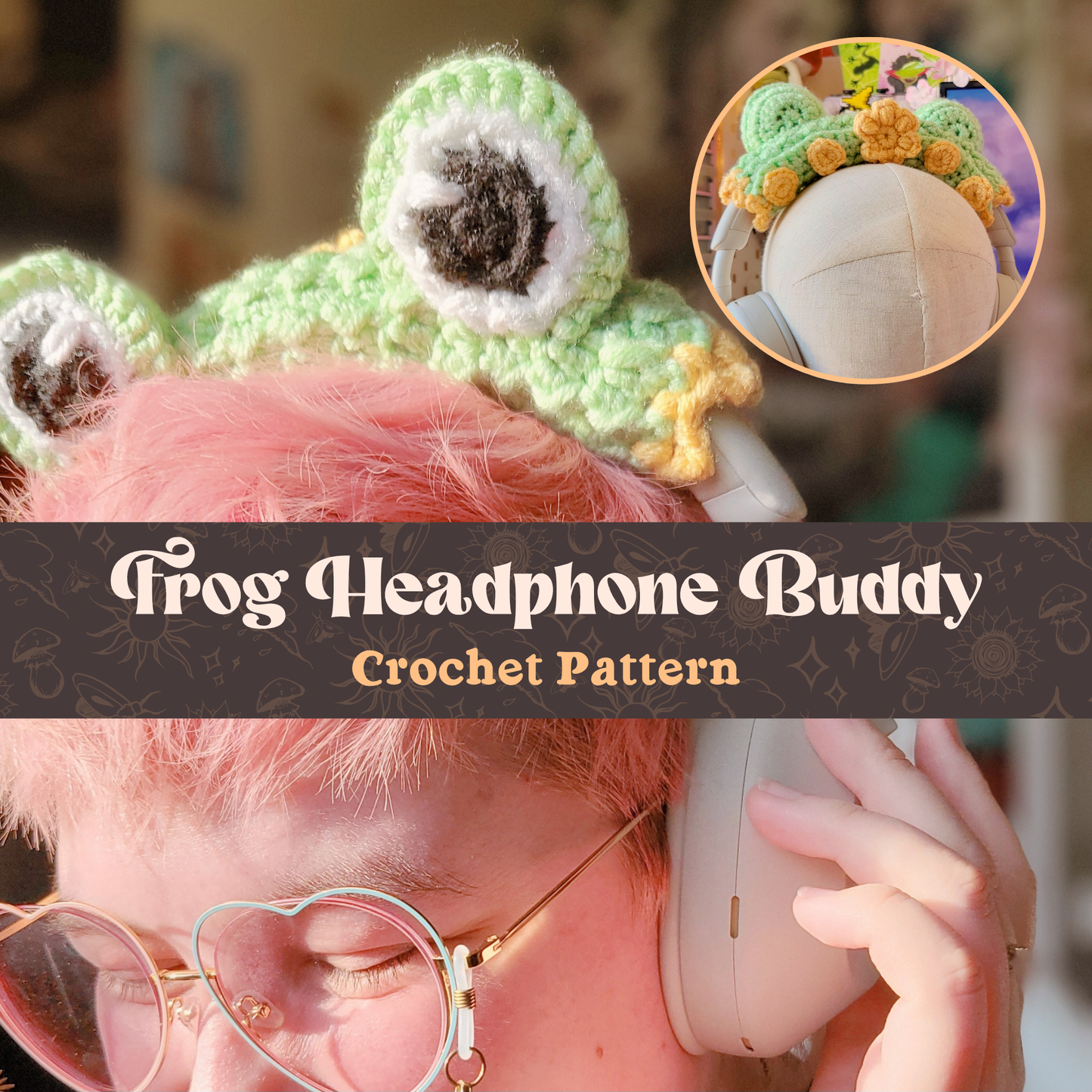 Frog Headphone Buddy Crochet Pattern