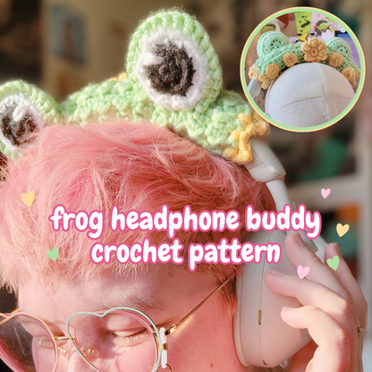 Frog Headphone Buddy Crochet Pattern