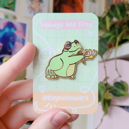 Flower Froggy | Squidge the Frog Enamel Pin