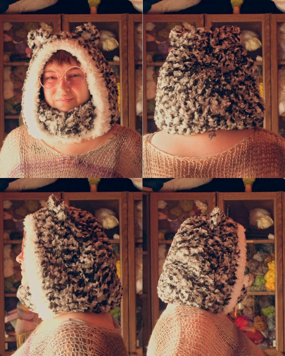 READY-TO-SHIP: Flurry | Fur Snow Leopard Hood