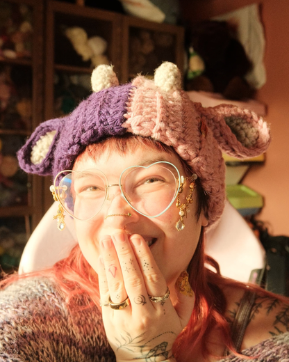 READY-TO-SHIP: Berry Split | Cow Beanie