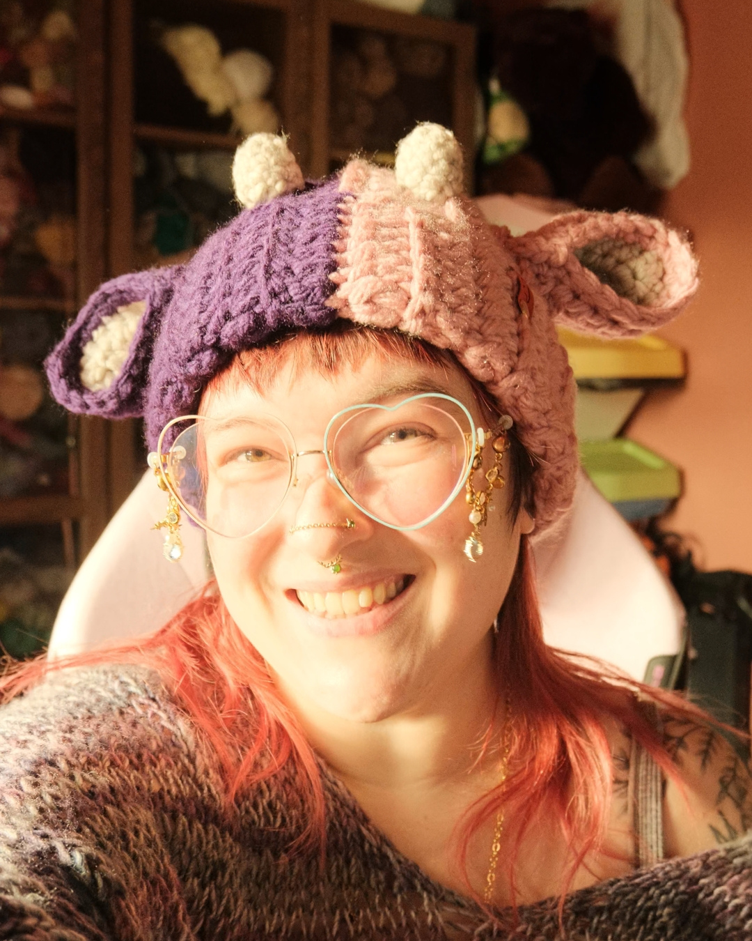 READY-TO-SHIP: Berry Split | Cow Beanie