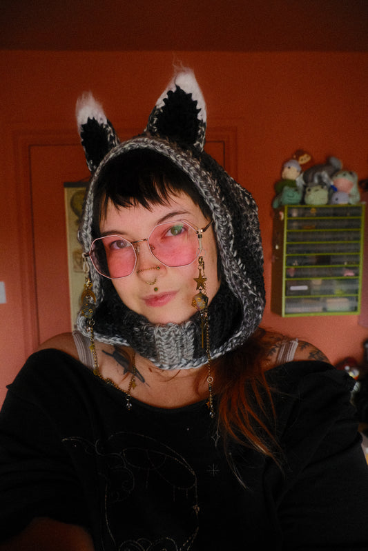 READY-TO-SHIP: Silver | Fox Hood
