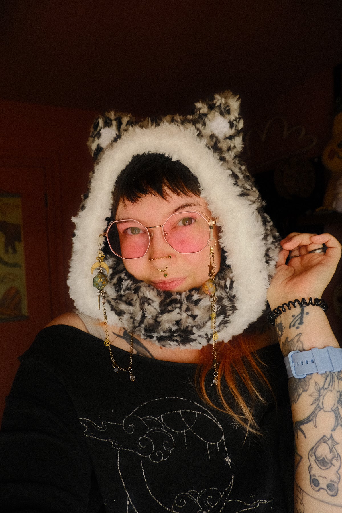 READY-TO-SHIP: Flurry | Fur Snow Leopard Hood