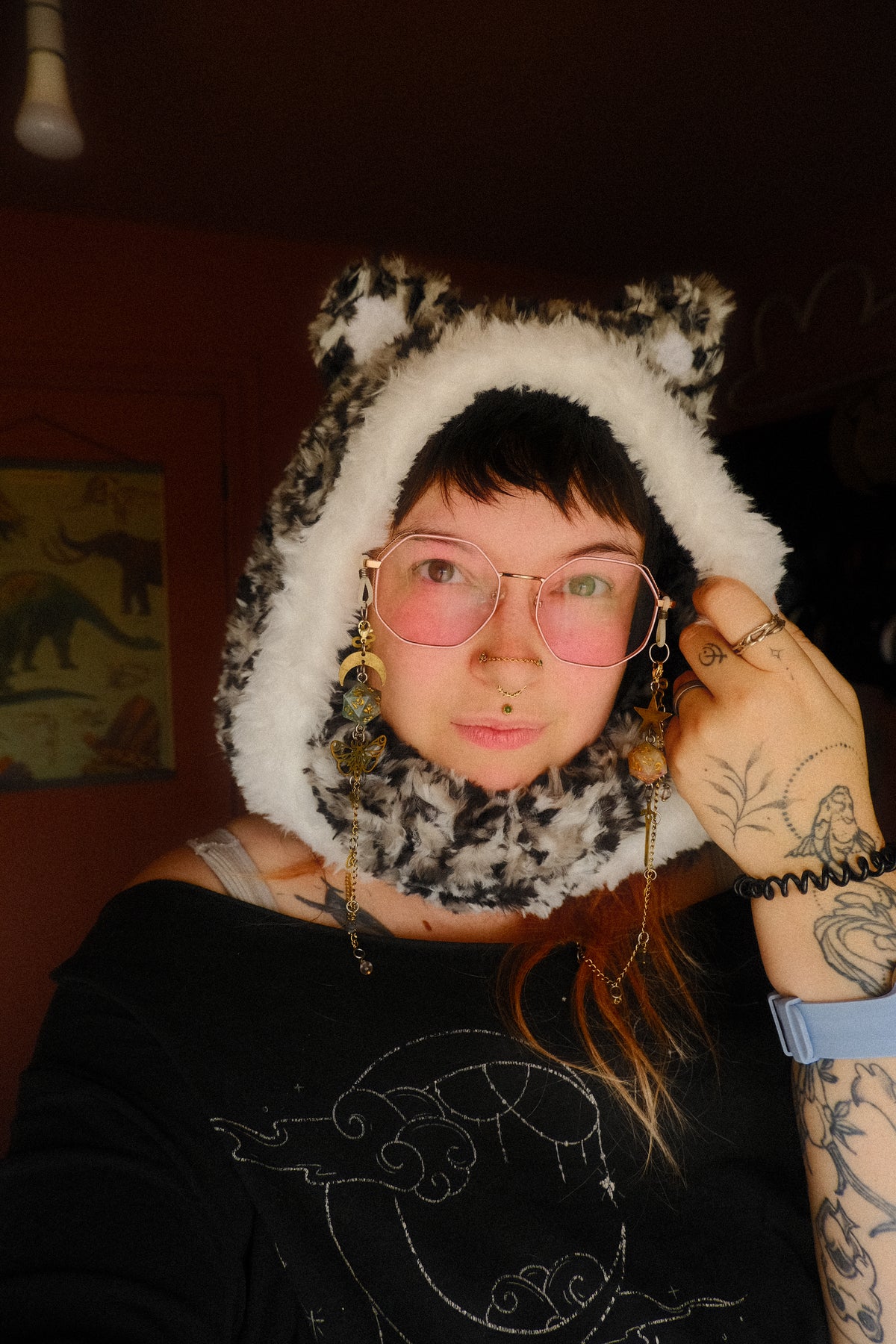 READY-TO-SHIP: Flurry | Fur Snow Leopard Hood