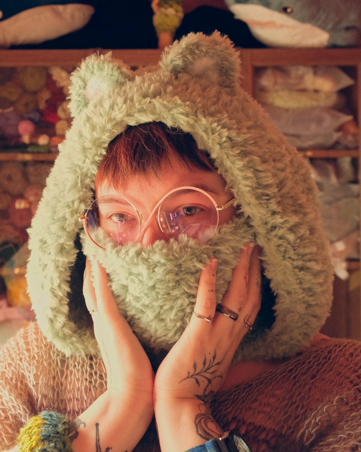 READY-TO-SHIP: Peppermint | Fur Bear Hood