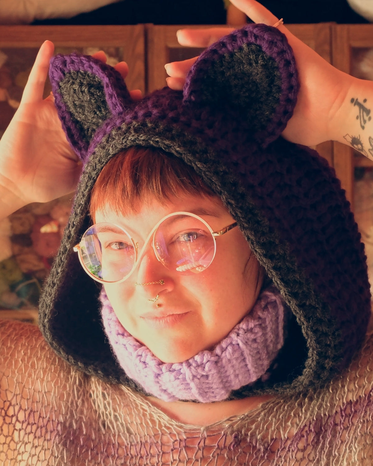 READY-TO-SHIP: Violet Vampire | Bat Hood