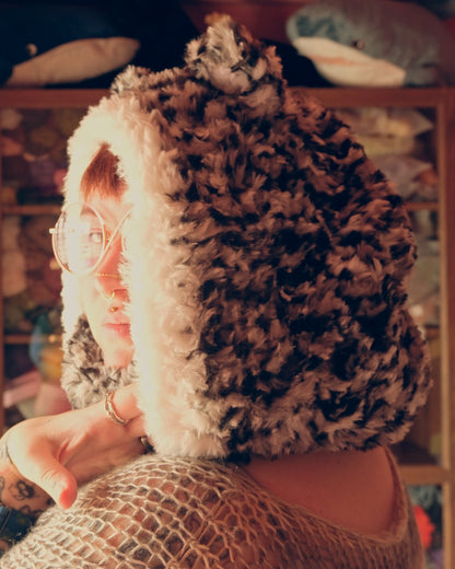 READY-TO-SHIP: Flurry | Fur Snow Leopard Hood