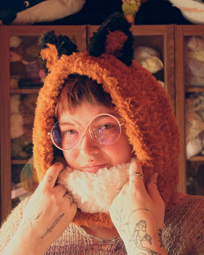 READY-TO-SHIP: Ember & Ashes| Fur Fox Hood