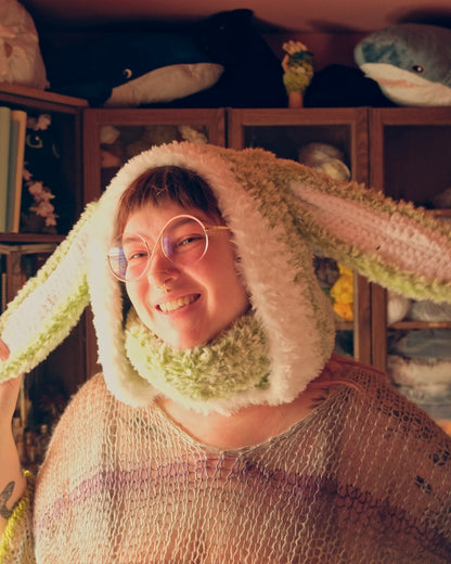 READY-TO-SHIP: Matcha | Fur Bunny Hood