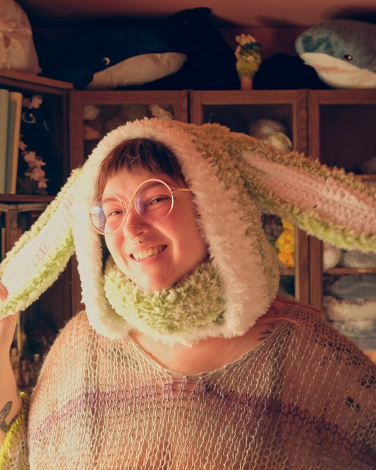 READY-TO-SHIP: Matcha | Fur Bunny Hood