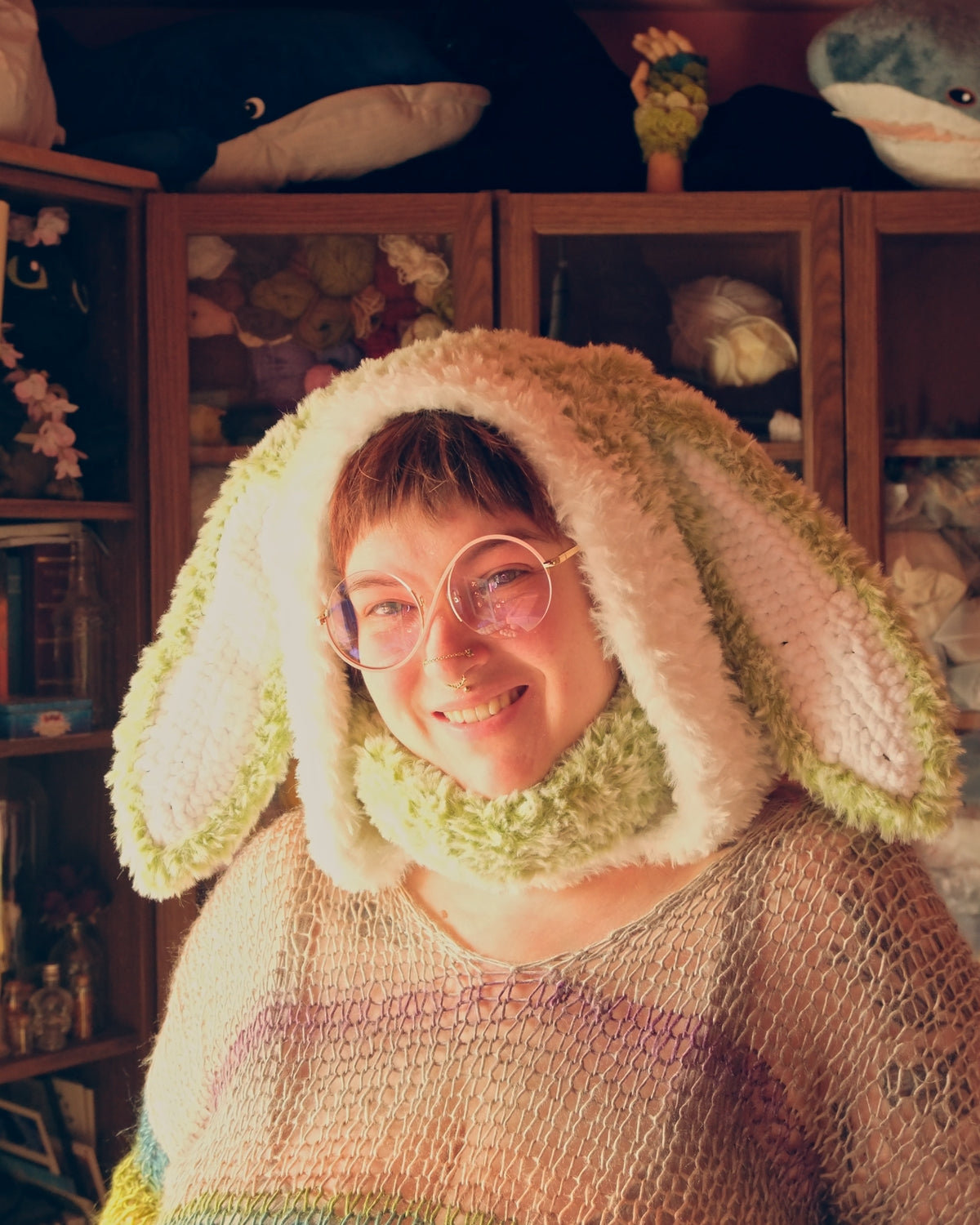 READY-TO-SHIP: Matcha | Fur Bunny Hood