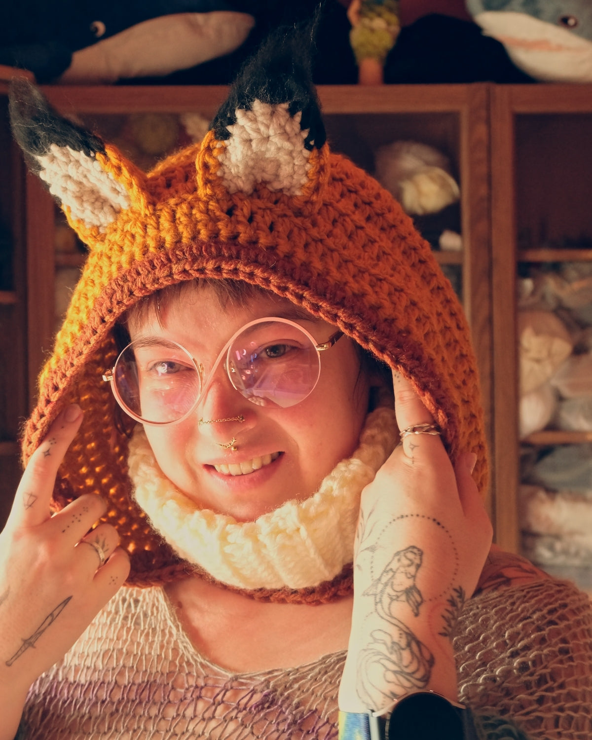 READY-TO-SHIP: Cinnamon & Cream | Fox Hood