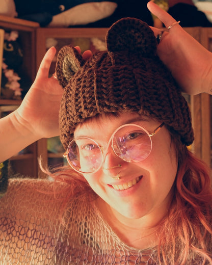 READY-TO-SHIP: Mocha | Bear Beanie