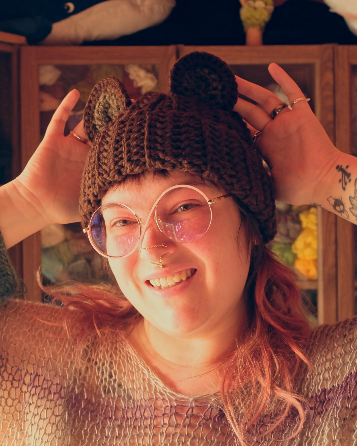 READY-TO-SHIP: Mocha | Bear Beanie