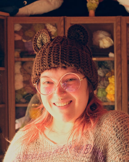 READY-TO-SHIP: Mocha | Bear Beanie